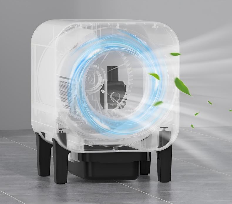 Smart Self-Cleaning Cat Litter Box | Round Wood-Ring Design with Camera & Odor Removal