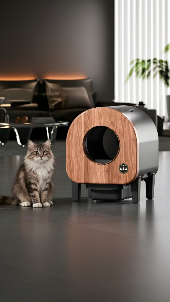 Selbstreinigende Katzentoilette | Kompaktes Bogen-Design mit 3D-Belüftungsfilter
